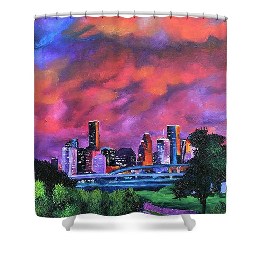 Blazing Houston Sky - Shower Curtain