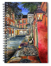 Load image into Gallery viewer, Charming Evening Street Scene - Spiral Notebook