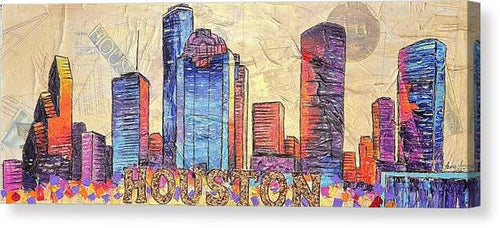 Electric H-Town Pulse - Canvas Print