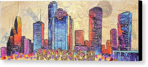 Electric H-Town Pulse - Canvas Print