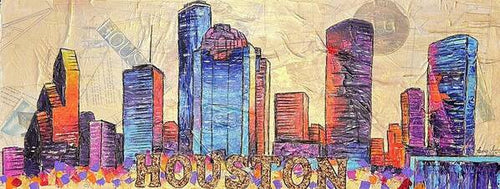 Electric H-Town Pulse - Art Print