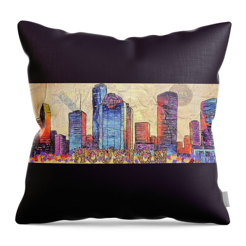 Electric H-Town Pulse - Throw Pillow