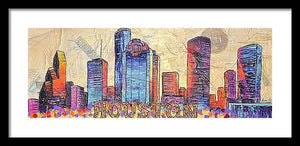 Electric H-Town Pulse - Framed Print