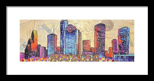 Electric H-Town Pulse - Framed Print