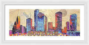 Electric H-Town Pulse - Framed Print