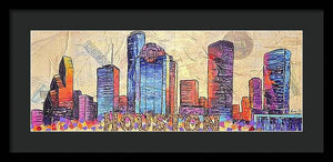 Electric H-Town Pulse - Framed Print