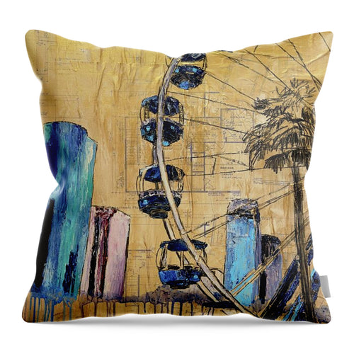 Golden Skyline - Throw Pillow