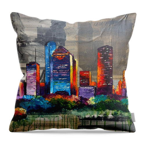 Houston, A Century in Contrast - Throw Pillow