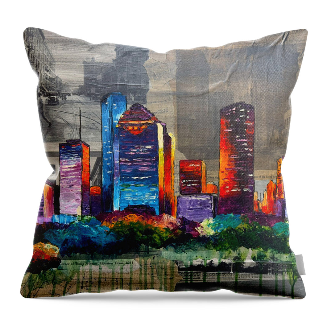 Houston, A Century in Contrast - Throw Pillow