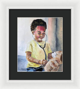Teddys Checkup - Framed Print