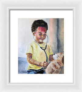 Teddys Checkup - Framed Print
