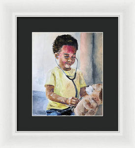 Teddys Checkup - Framed Print