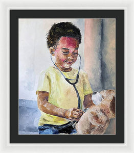 Teddys Checkup - Framed Print