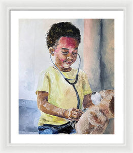 Teddys Checkup - Framed Print