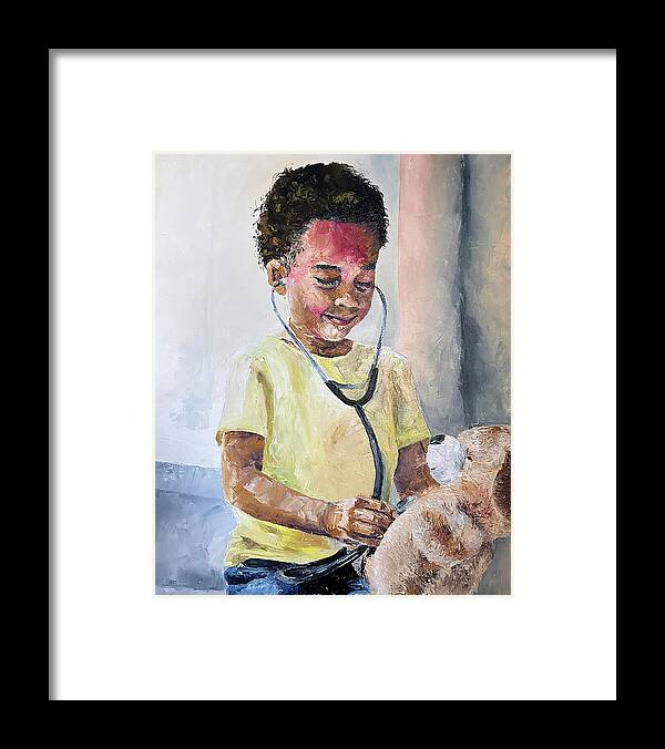Teddys Checkup - Framed Print
