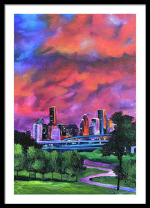 Blazing Houston Sky - Framed Print