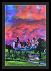 Blazing Houston Sky - Framed Print