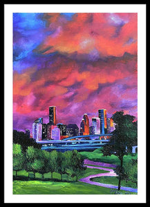 Blazing Houston Sky - Framed Print