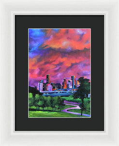 Blazing Houston Sky - Framed Print