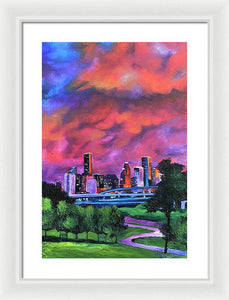 Blazing Houston Sky - Framed Print