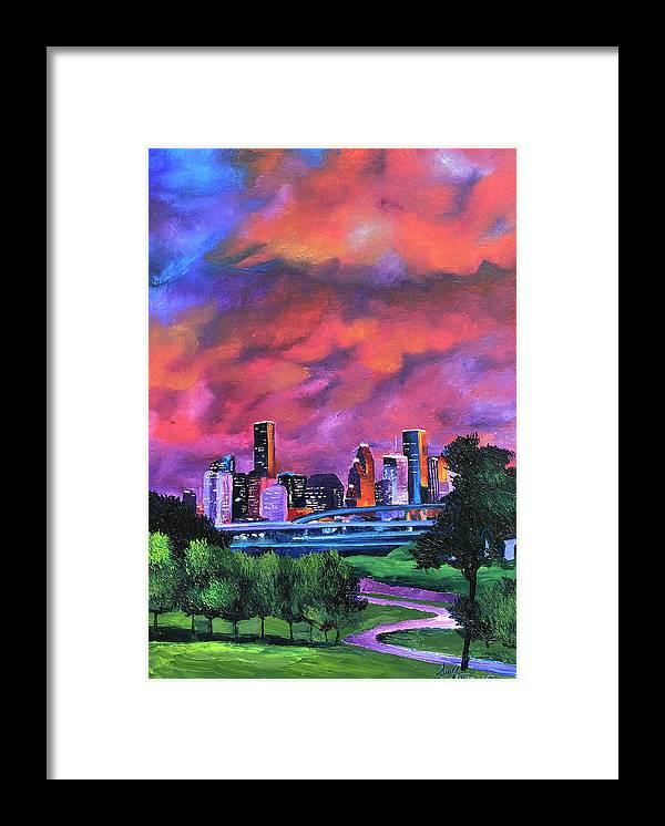 Blazing Houston Sky - Framed Print