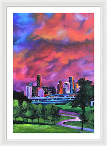 Blazing Houston Sky - Framed Print