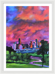 Blazing Houston Sky - Framed Print