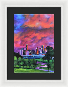 Blazing Houston Sky - Framed Print