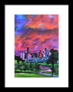 Blazing Houston Sky - Framed Print