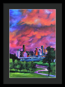 Blazing Houston Sky - Framed Print