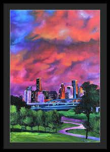 Blazing Houston Sky - Framed Print