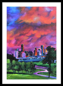 Blazing Houston Sky - Framed Print