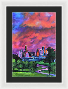 Blazing Houston Sky - Framed Print