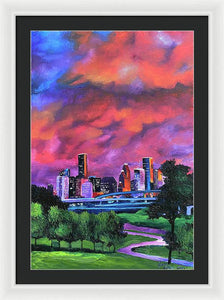 Blazing Houston Sky - Framed Print