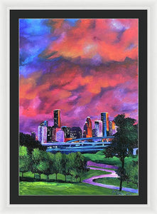 Blazing Houston Sky - Framed Print