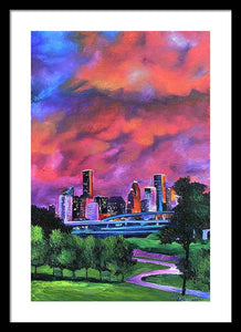 Blazing Houston Sky - Framed Print