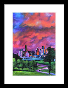 Blazing Houston Sky - Framed Print