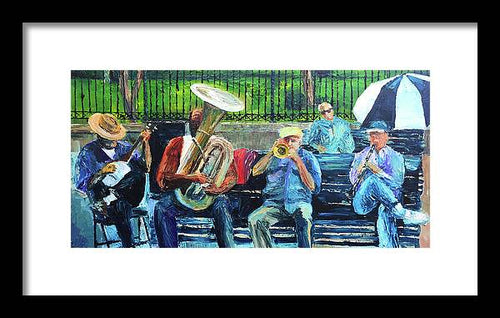 Blues Bench - Framed Print