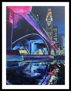 Broad St. Bridge Columbus Ohio - Framed Print