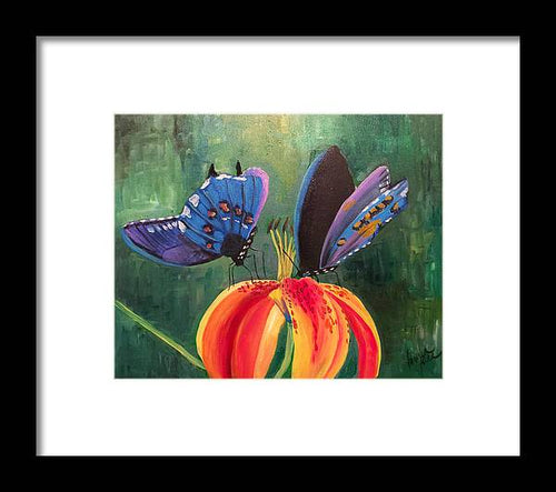 Butterfly Visits - Framed Print