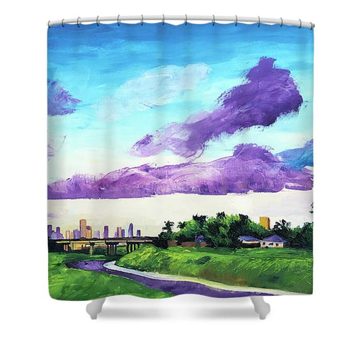 Disrupted Serenity Little White Oak Bayou - Shower Curtain