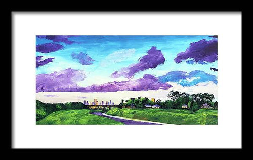 Disrupted Serenity Little White Oak Bayou - Framed Print