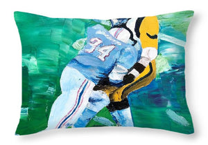 Earl Campbell runs over Rams - Throw Pillow