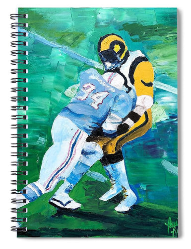 Earl Campbell runs over Rams - Spiral Notebook