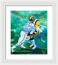 Load image into Gallery viewer, Earl Campbell runs over Rams - Framed Print