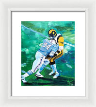 Load image into Gallery viewer, Earl Campbell runs over Rams - Framed Print