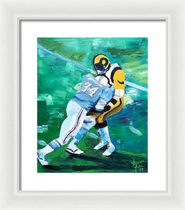 Earl Campbell runs over Rams - Framed Print