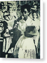 Load image into Gallery viewer, Elizabeth Eckford making her way to Little Rock High School 1958 - Canvas Print