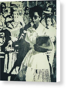 Elizabeth Eckford making her way to Little Rock High School 1958 - Canvas Print