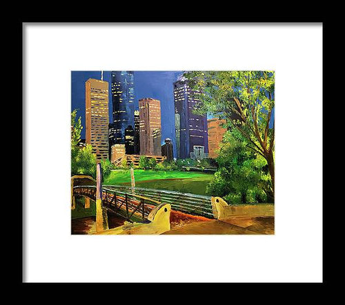 Footbridge at Buffalo Bayou - Framed Print